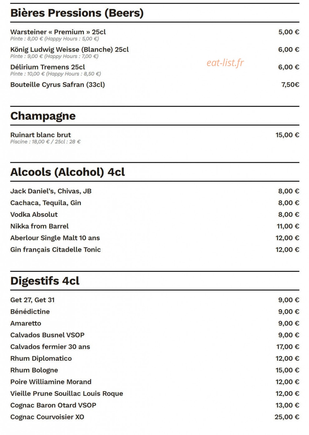 Le Petit Marcel — carte page 6