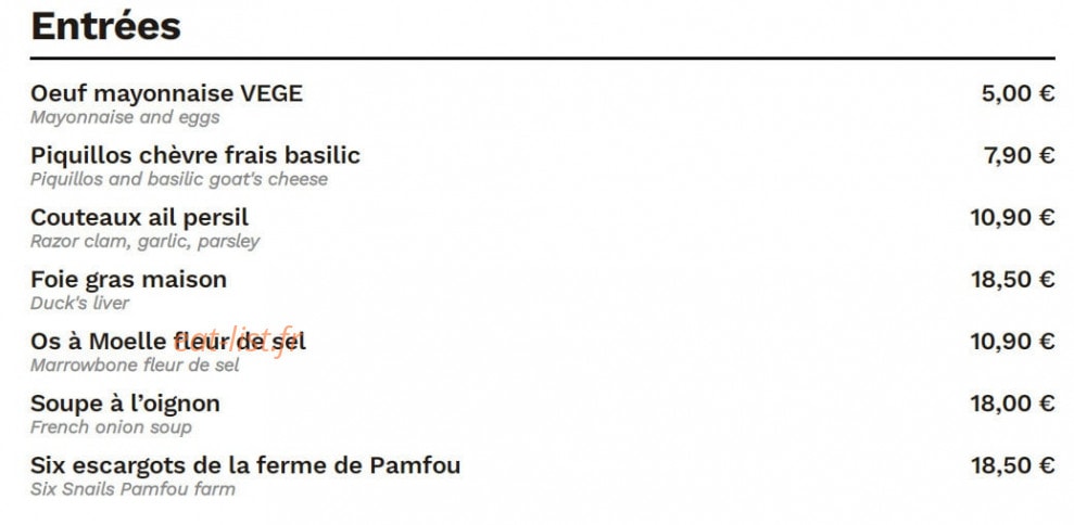 Le Petit Marcel — carte page 1