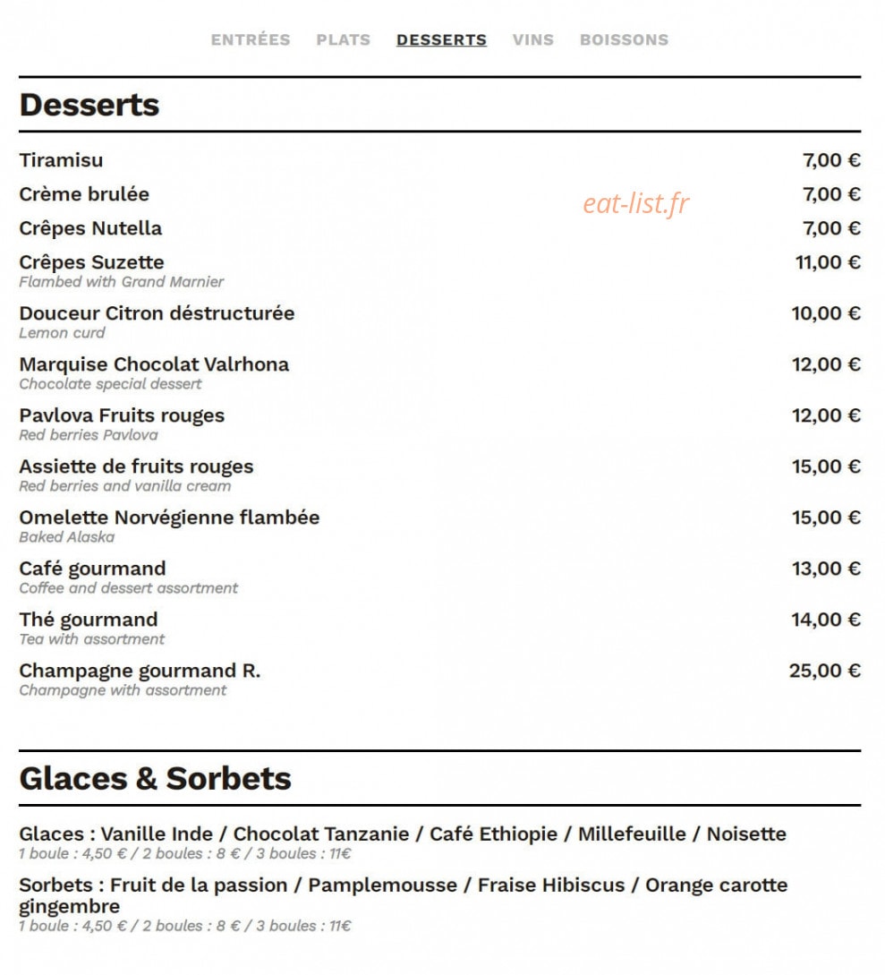 Le Petit Marcel — carte page 3