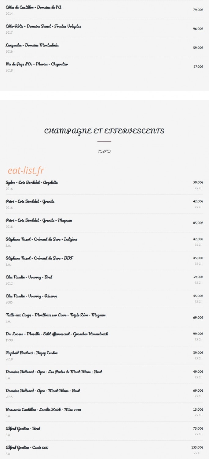 Le Petit Sommelier — carte page 5