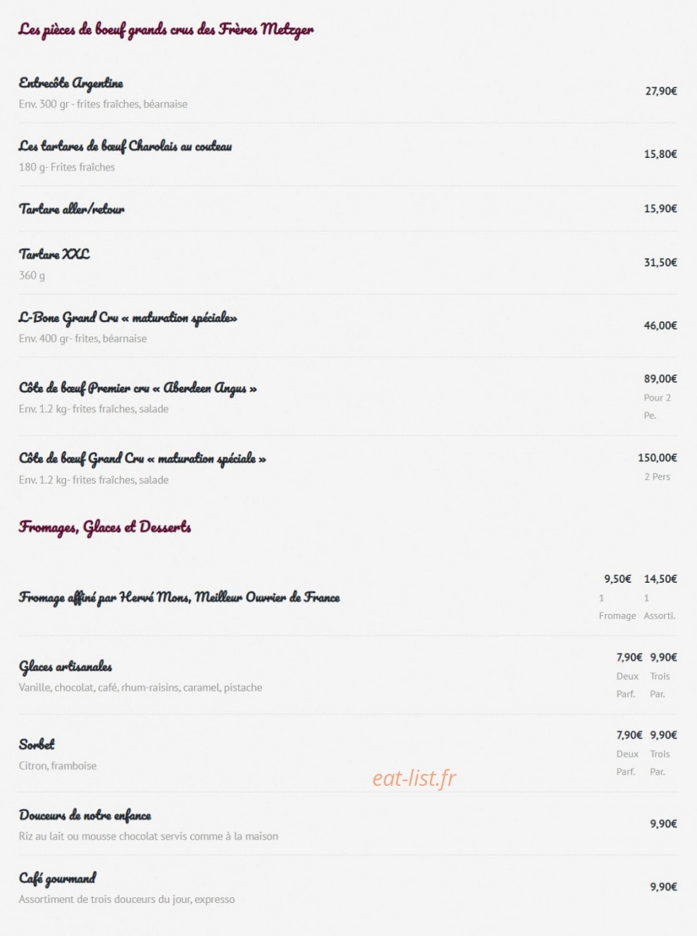 Le Petit Sommelier — carte page 2