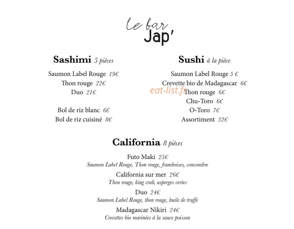 Le Seafood — carte page 13