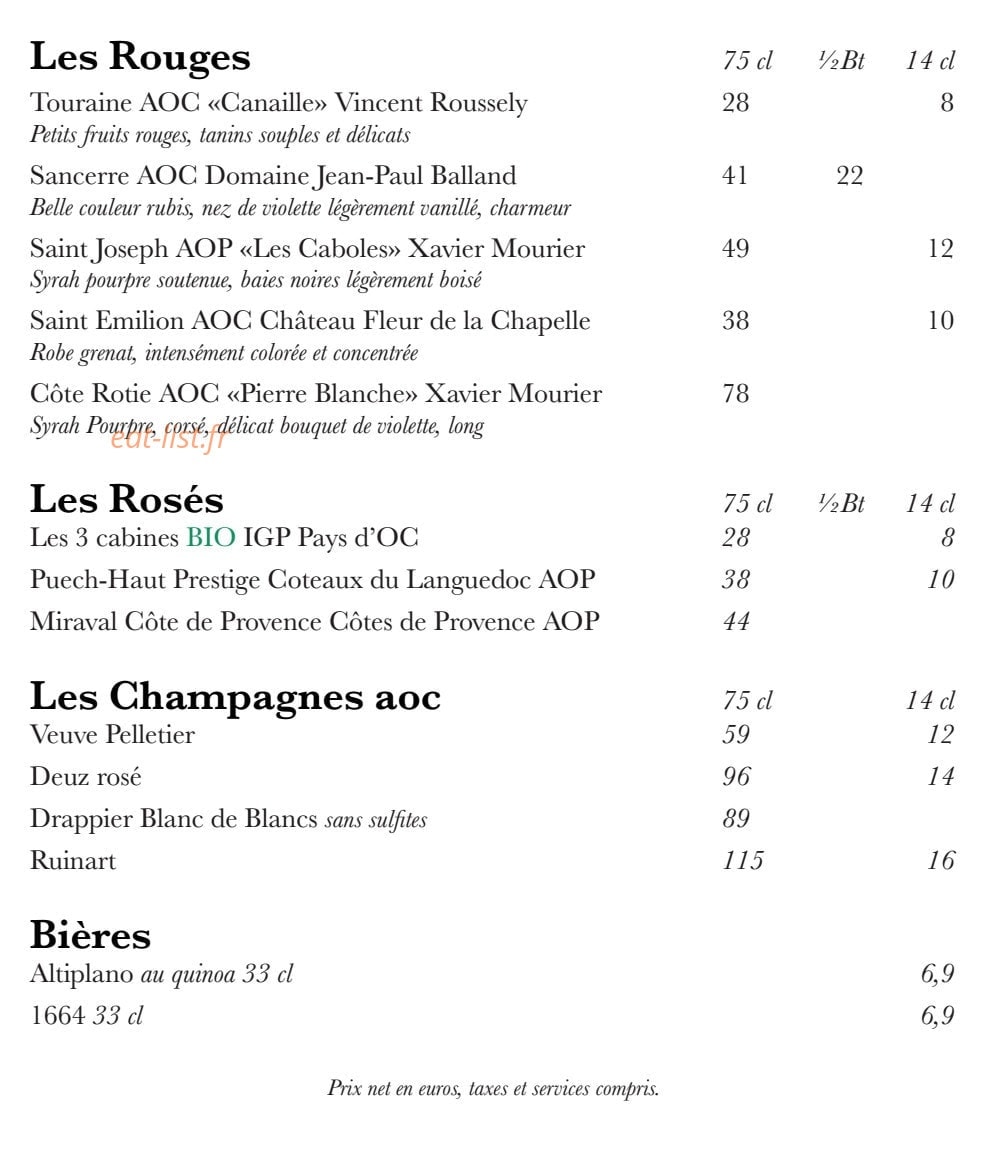 Le Seafood — carte page 11
