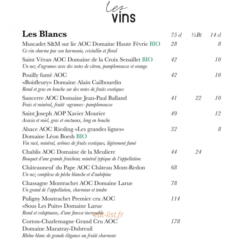 Le Seafood — carte page 10