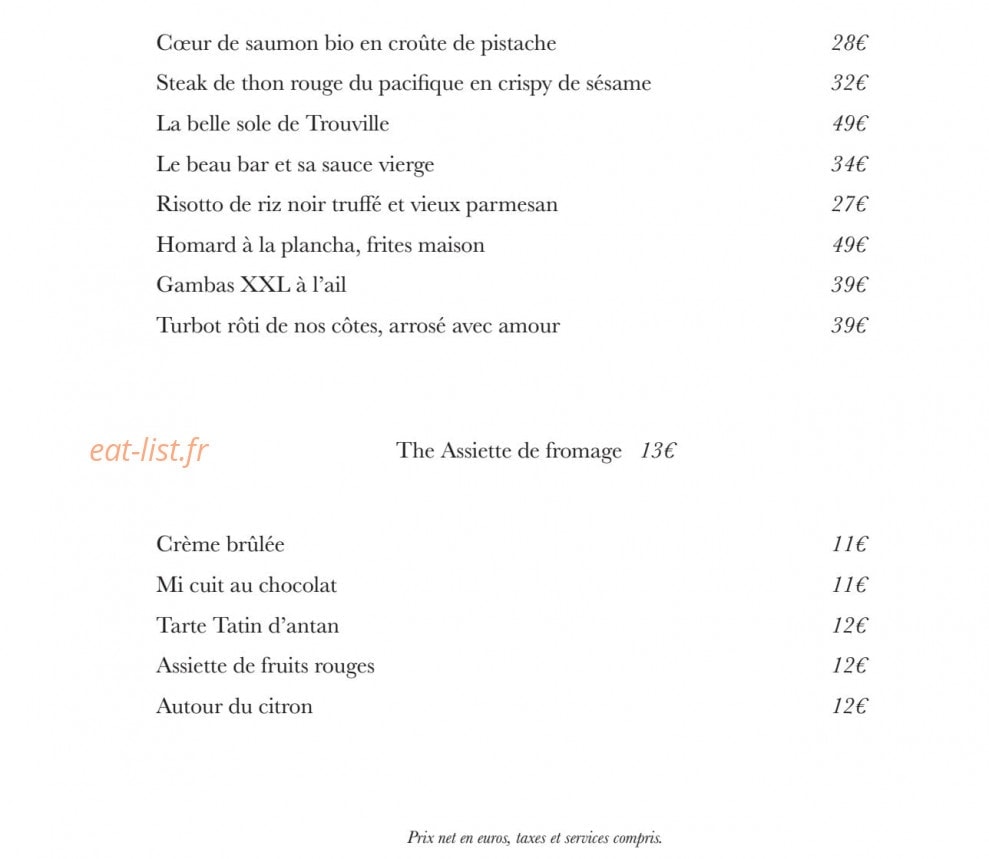 Le Seafood — carte page 3