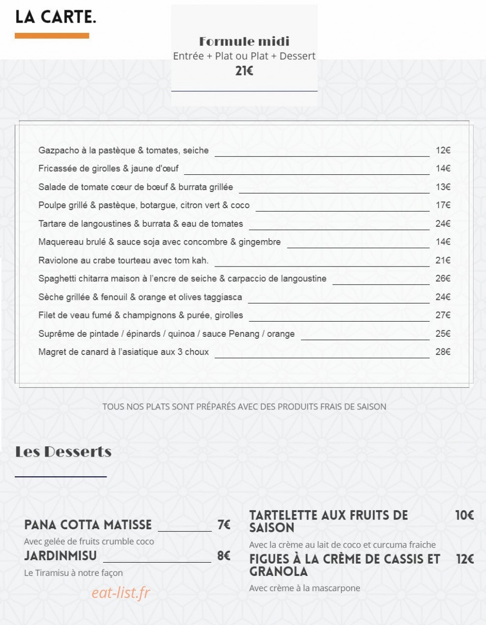 Les Foodies — carte page 1