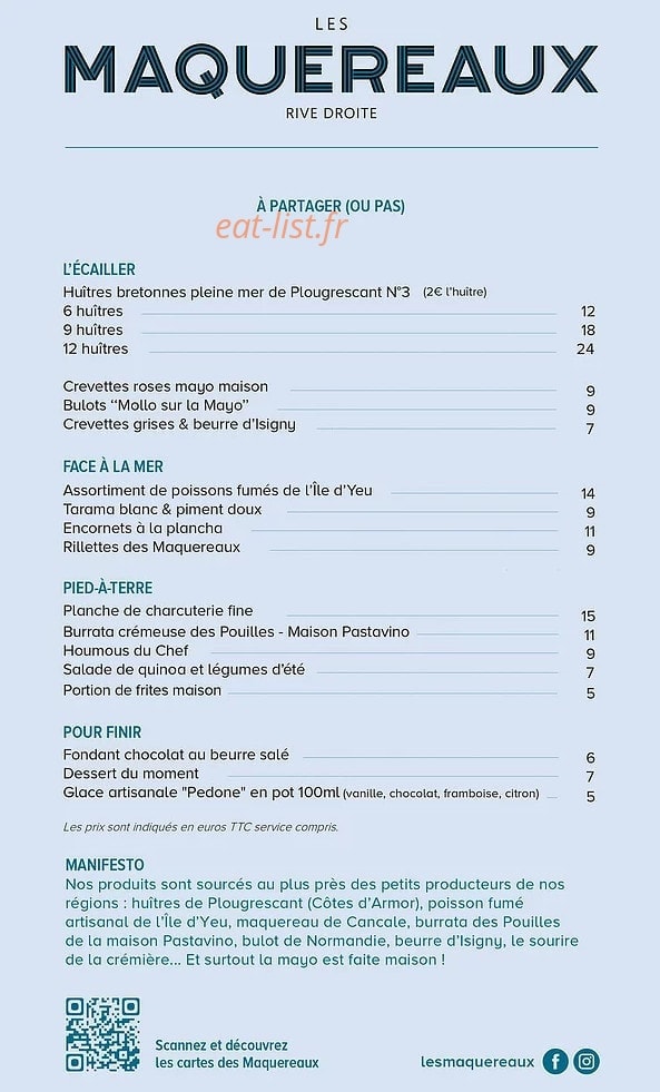 Les Maquereaux — carte page 1
