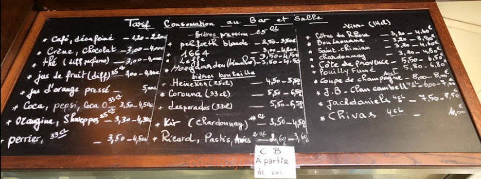 Les Mousquetaires Café — carte page 1