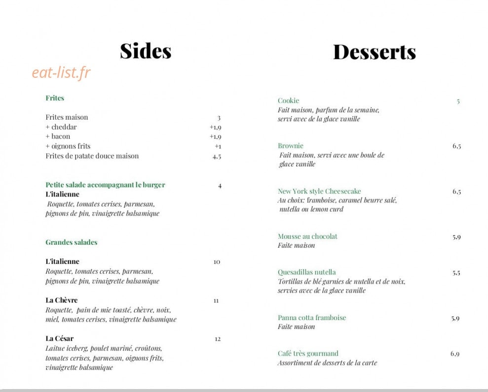 Meating corner — carte page 5