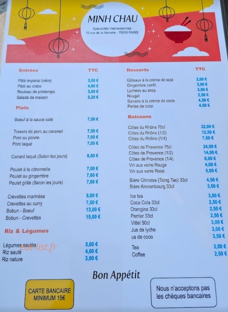 Minh Chau — carte page 1