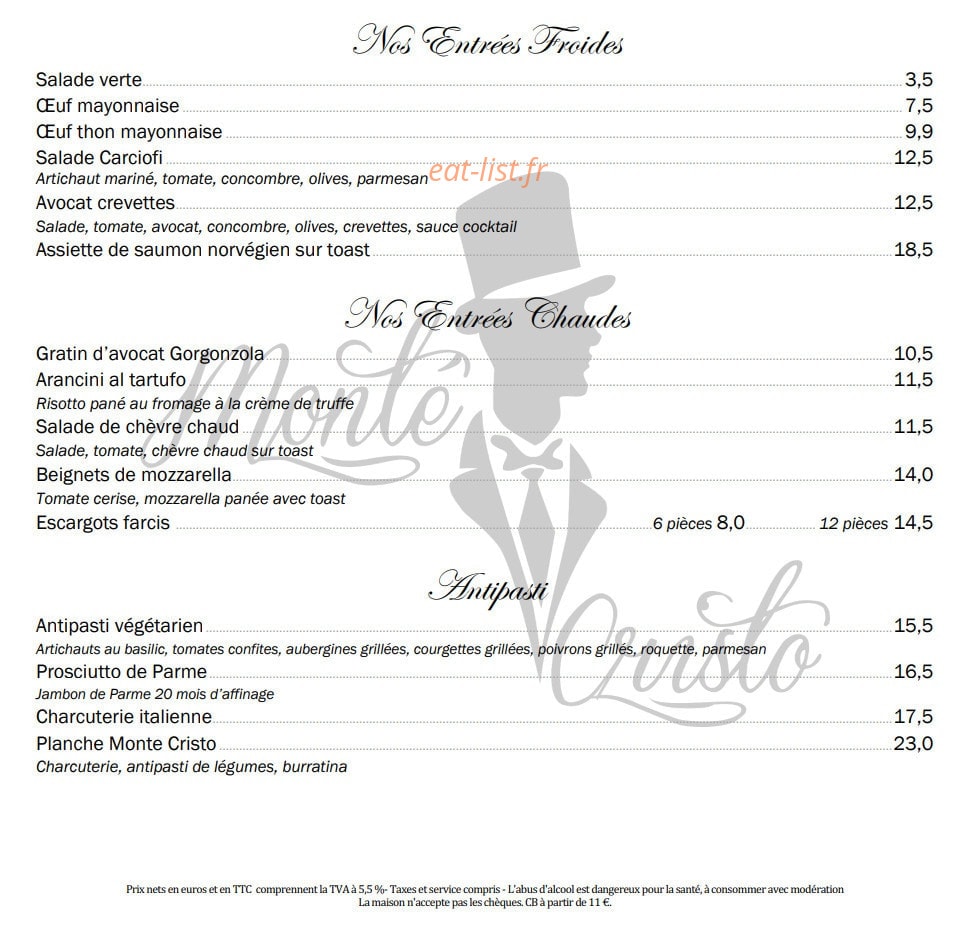 Monte Cristo — carte page 1