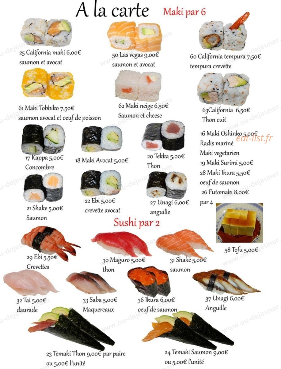 Niji sushi — carte page 3