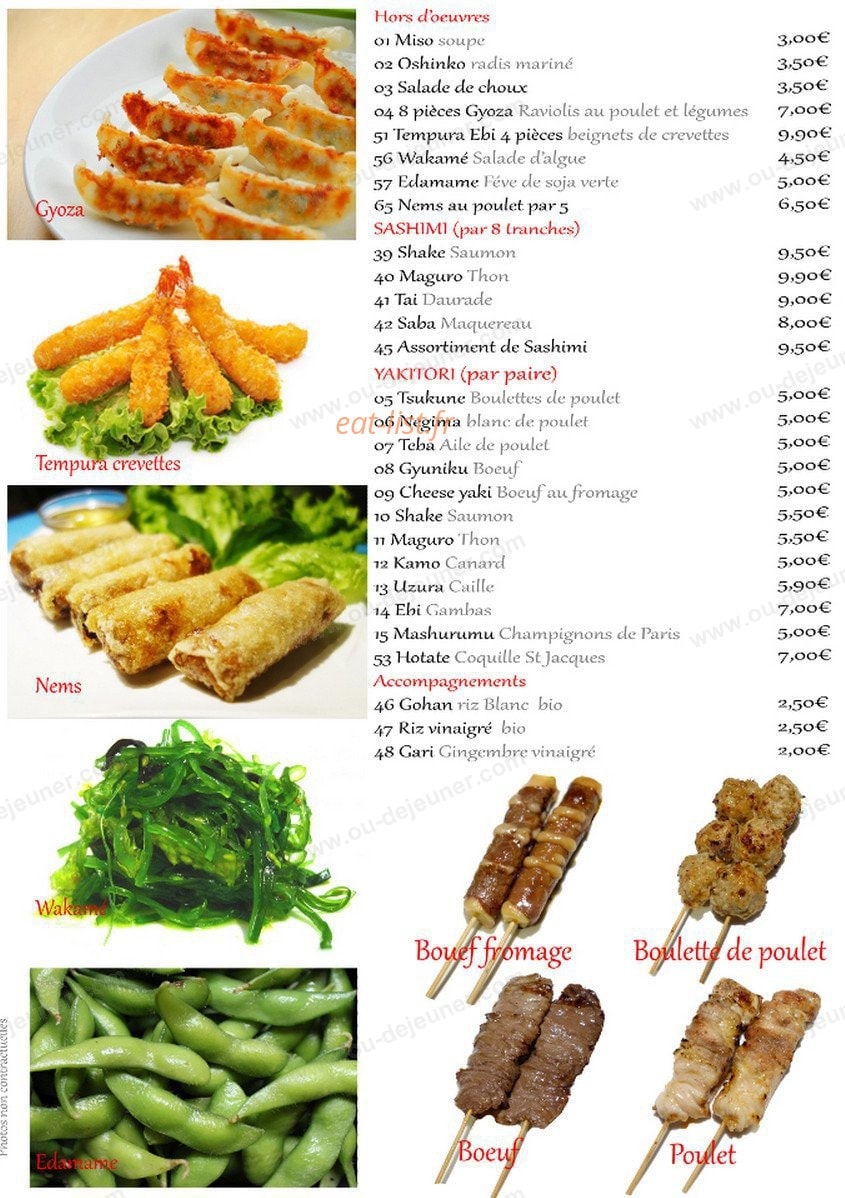 Niji sushi — carte page 2