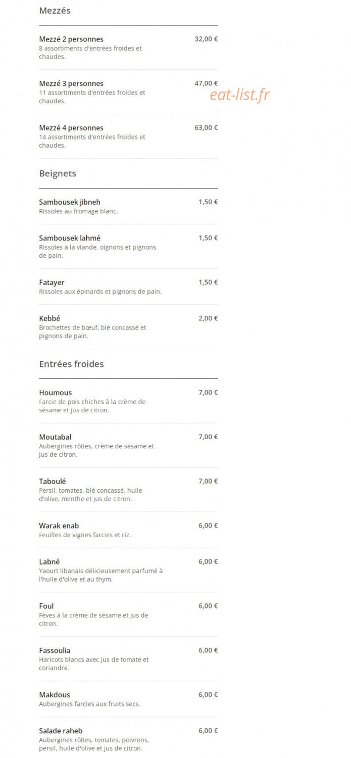Oh Falafel du Liban — carte page 4