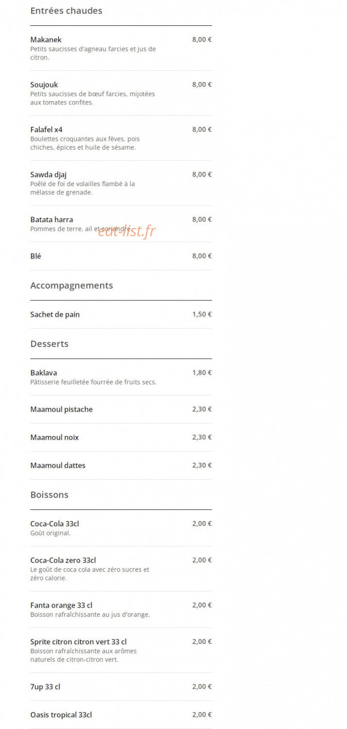 Oh Falafel du Liban — carte page 5