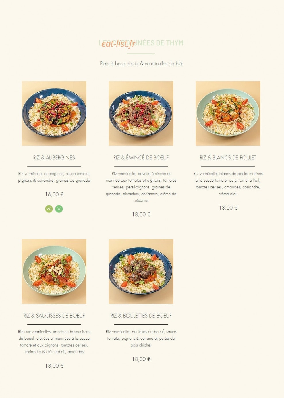 Olive & Thym — carte page 2