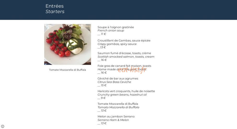 Pain d'Epices — carte page 1