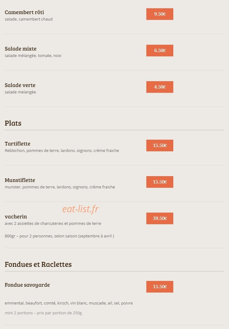 Pain Vin Fromages — carte page 2