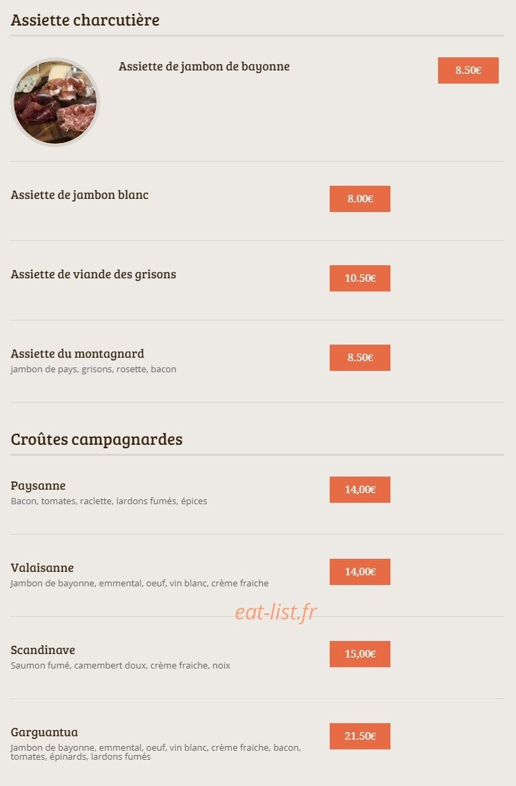 Pain Vin Fromages — carte page 5