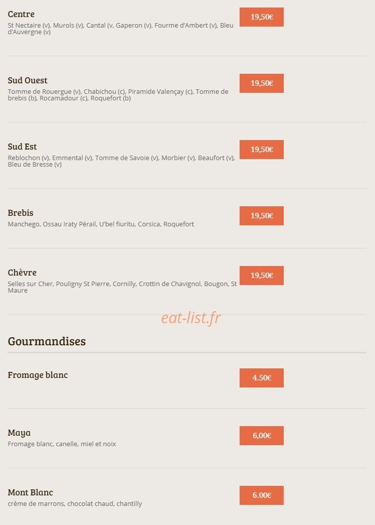 Pain Vin Fromages — carte page 7