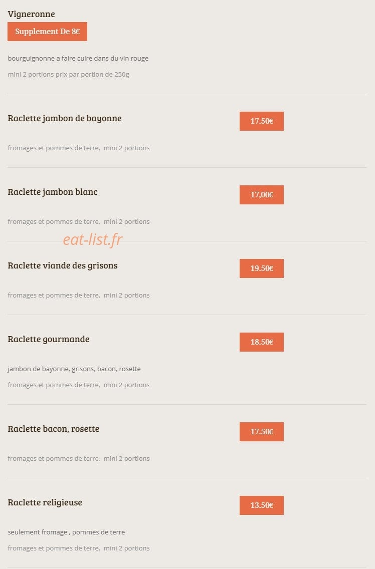 Pain Vin Fromages — carte page 4