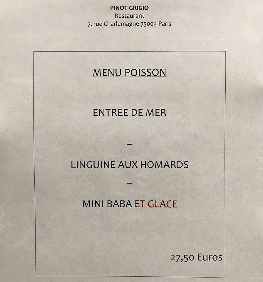 Pinot Grigio — carte page 1