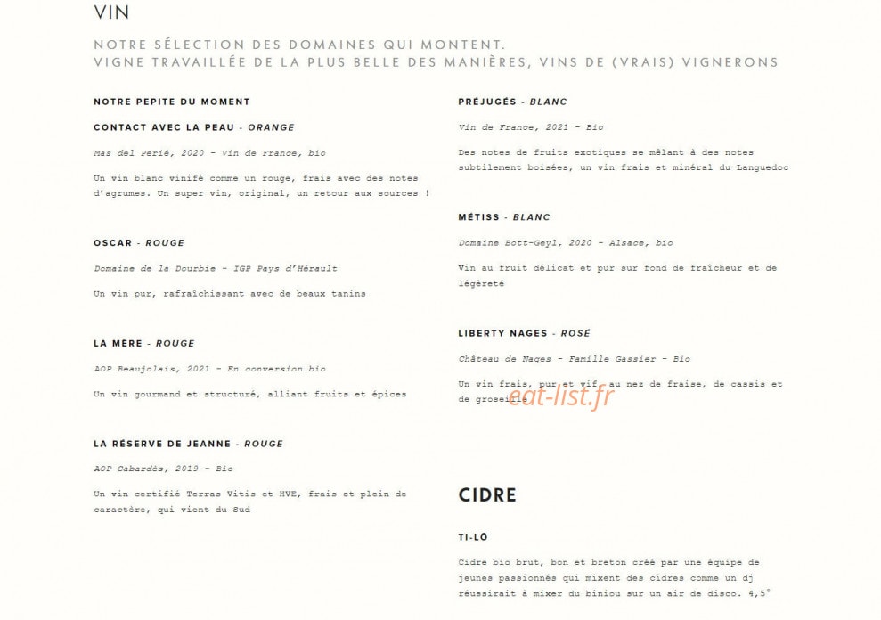 Pny Burger — carte page 6