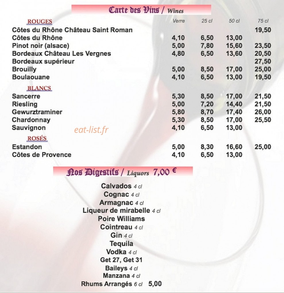 Restaurant bbo — carte page 5