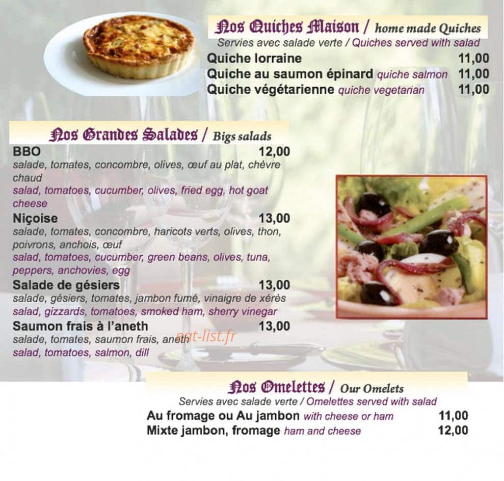 Restaurant bbo — carte page 2