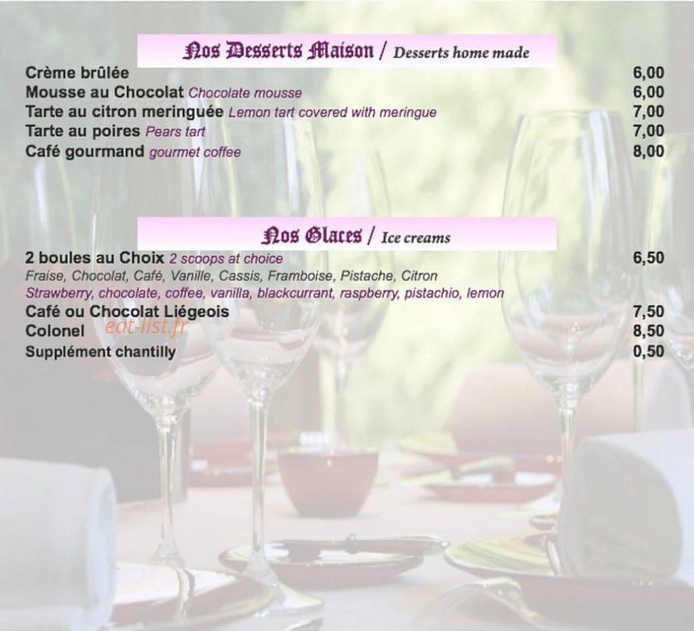 Restaurant bbo — carte page 4
