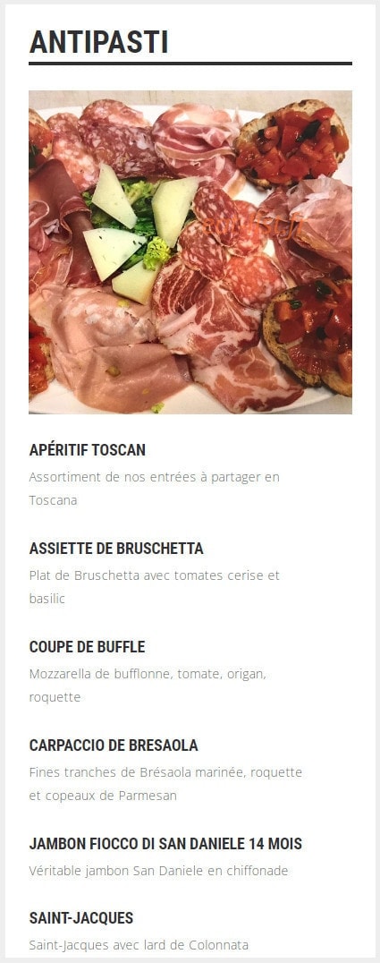 Restaurant  Italien 0039 — carte page 1