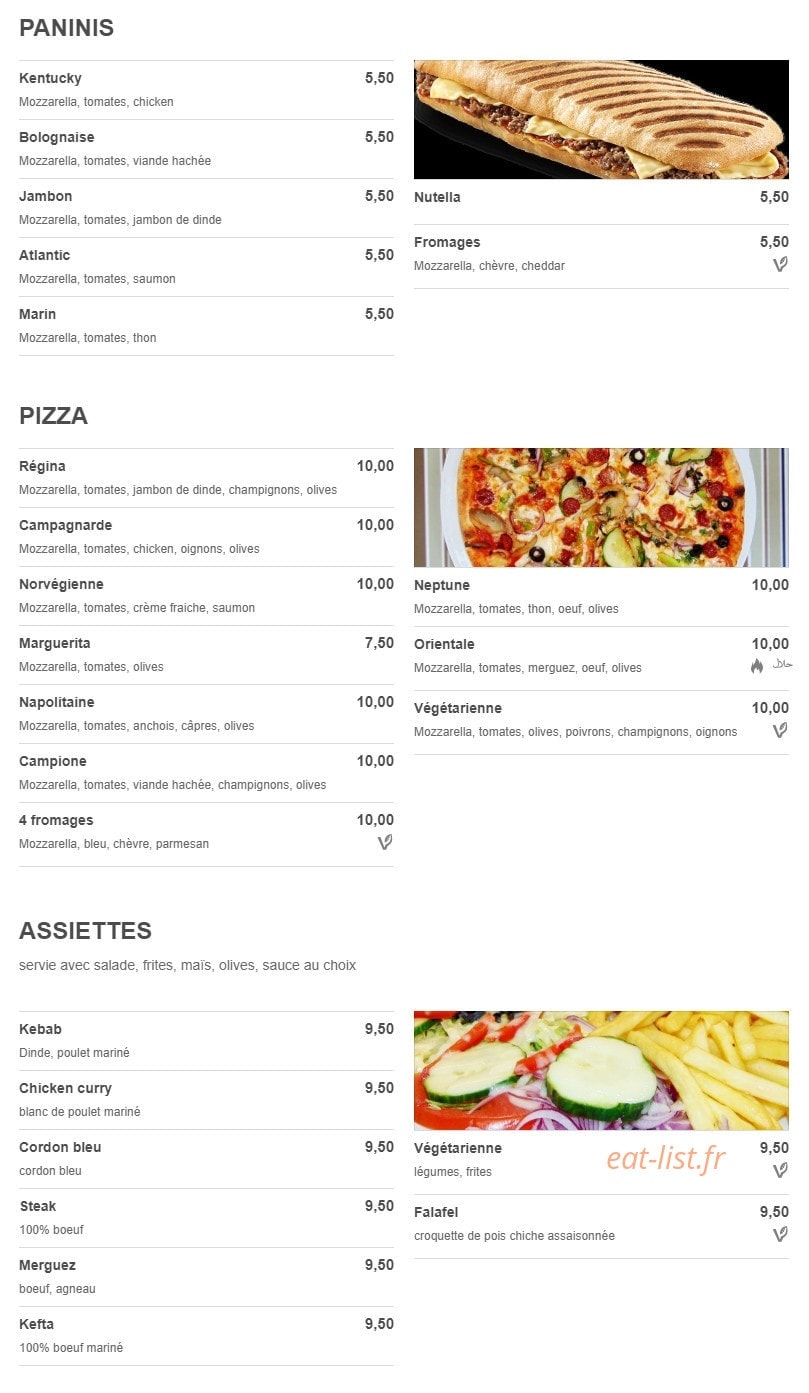 Resto'Beaubourg — carte page 2