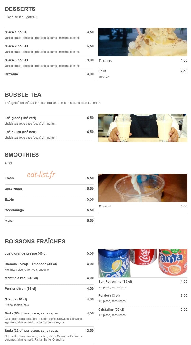 Resto'Beaubourg — carte page 3