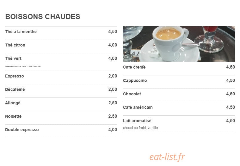 Resto'Beaubourg — carte page 4