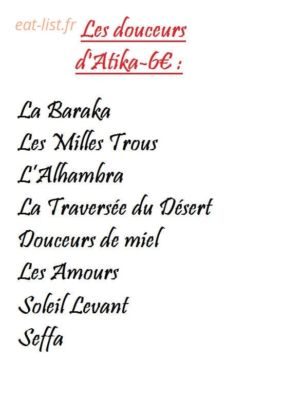 Saveur d'Atika — carte page 1