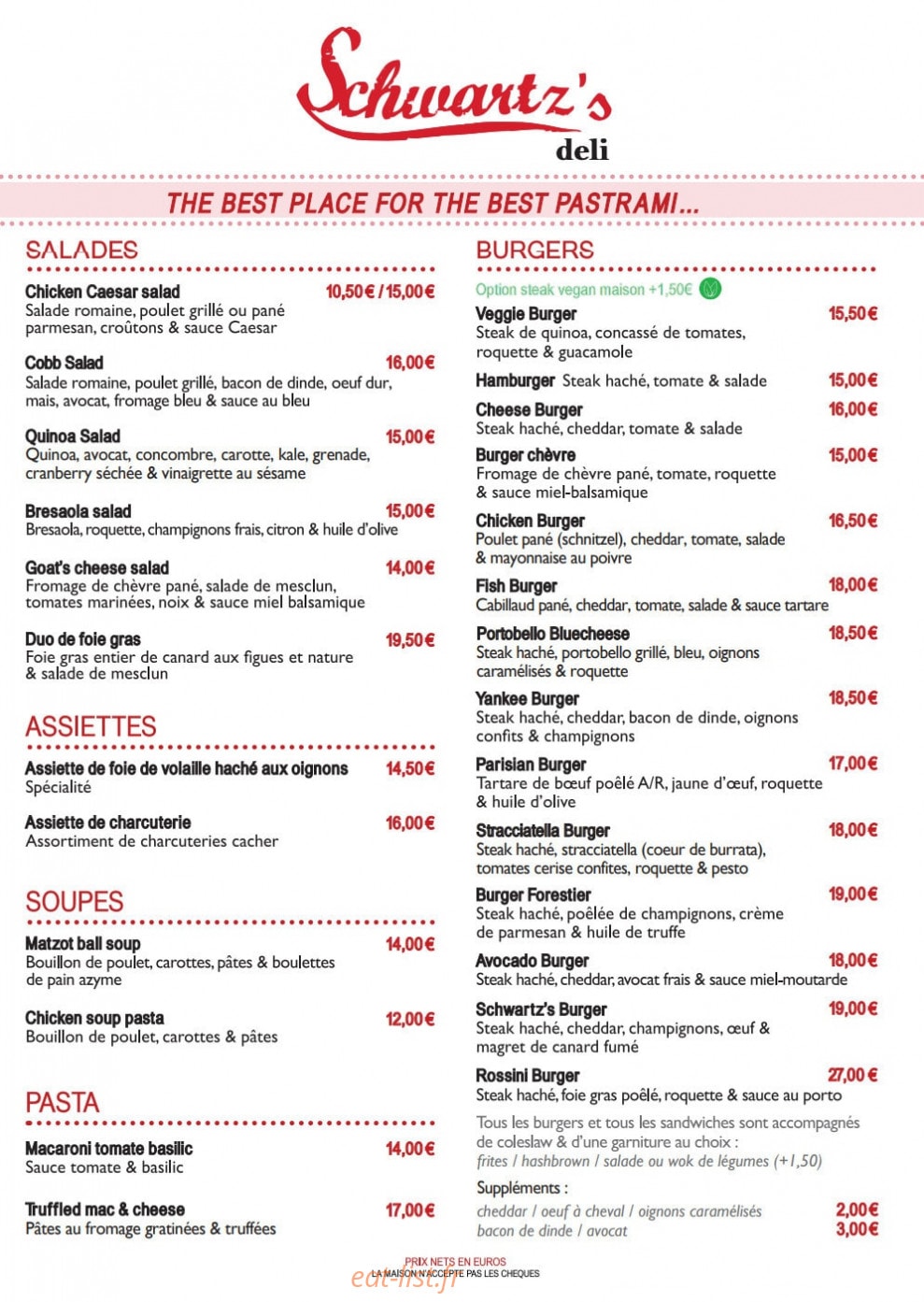 Schwartz's — carte page 1