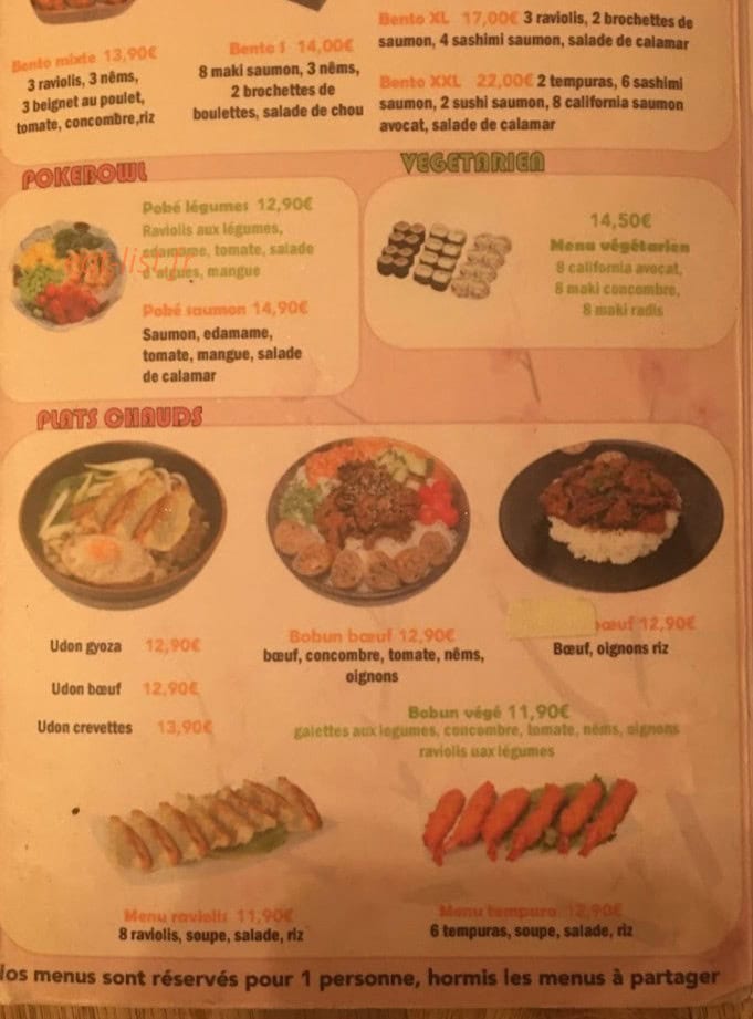 Spring Sushi — carte page 3