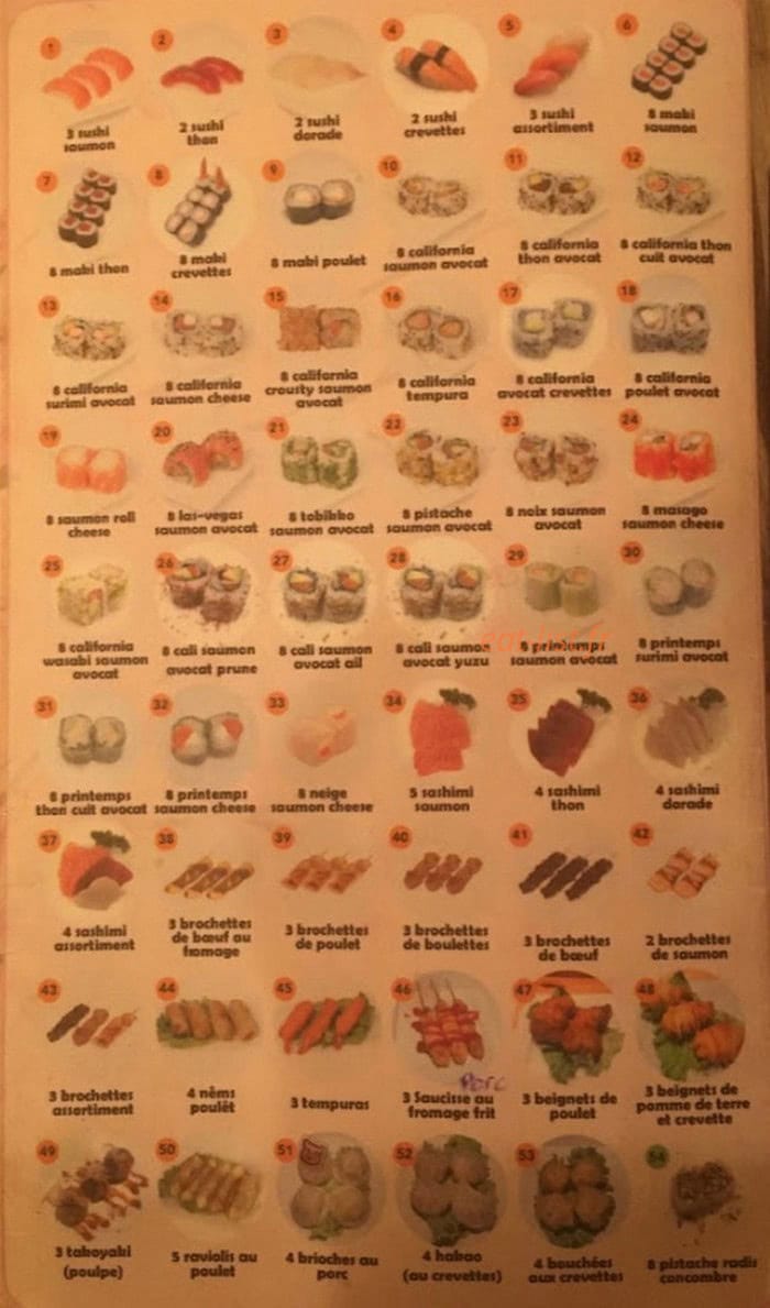 Spring Sushi — carte page 2