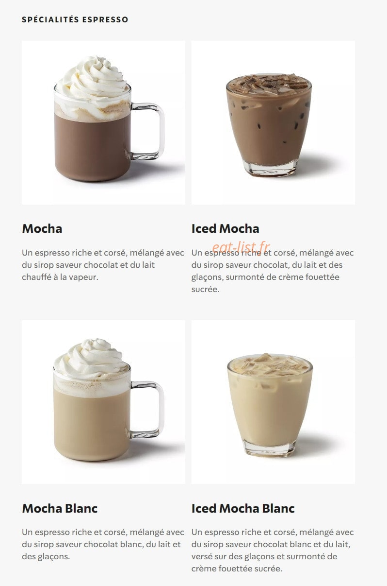Starbucks Coffee — carte page 18