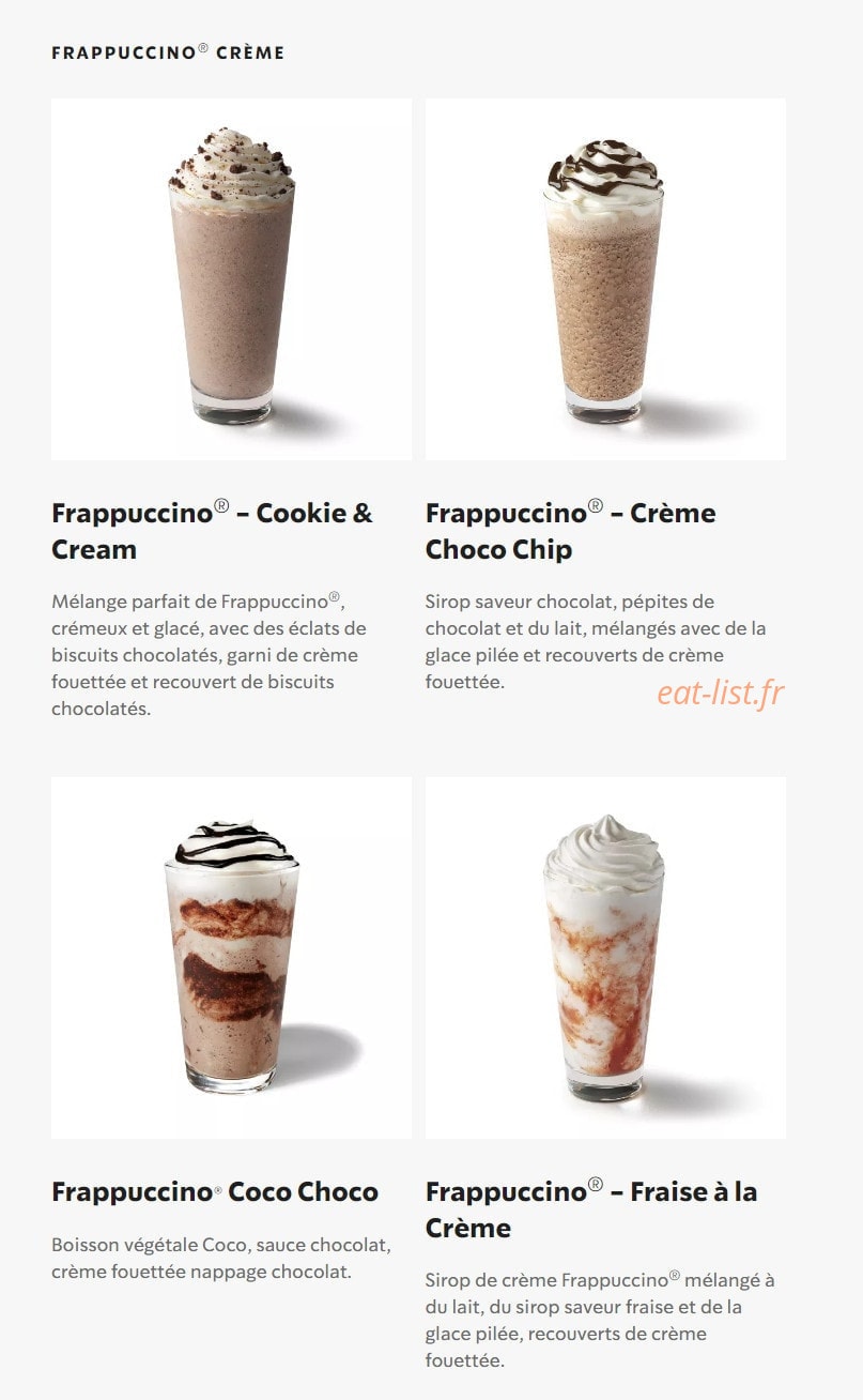 Starbucks Coffee — carte page 24