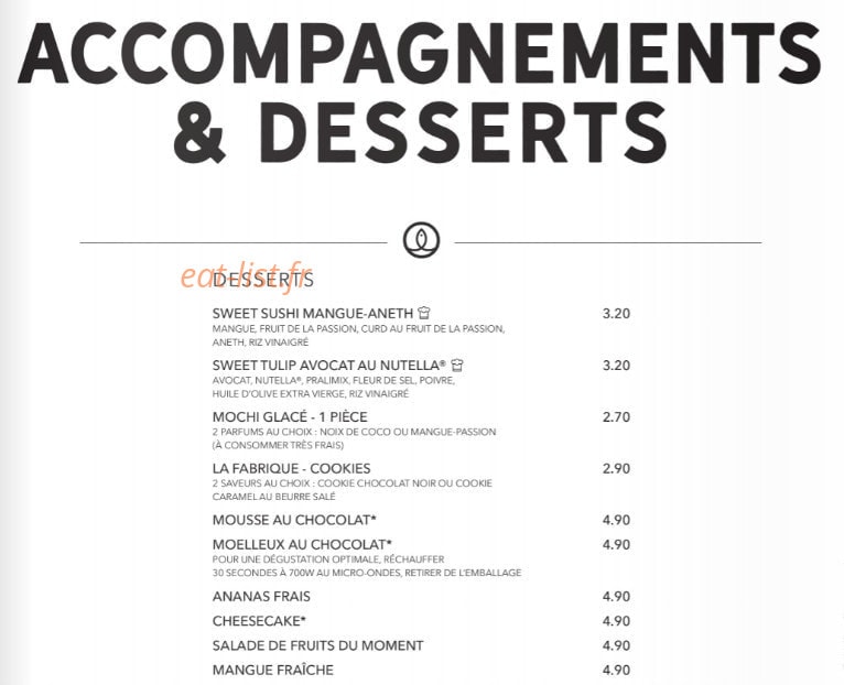 Sushi Shop — carte page 36