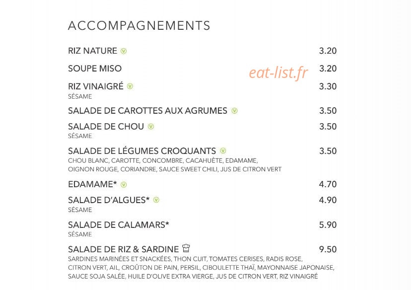 Sushi Shop — carte page 35