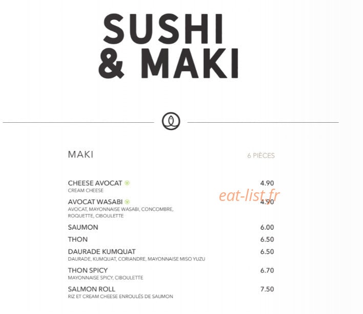 Sushi Shop — carte page 20