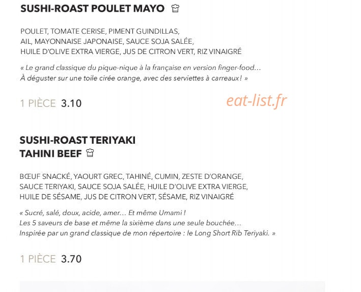 Sushi Shop — carte page 6