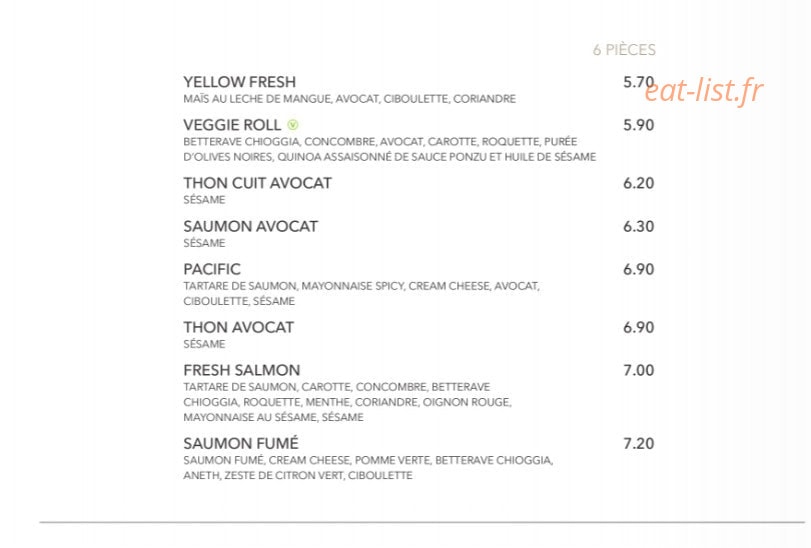 Sushi Shop — carte page 21