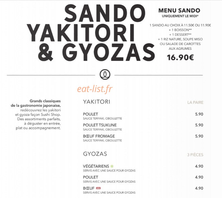 Sushi Shop — carte page 16