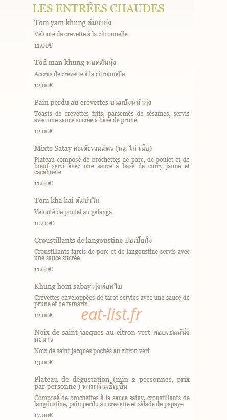 Tamarind — carte page 2