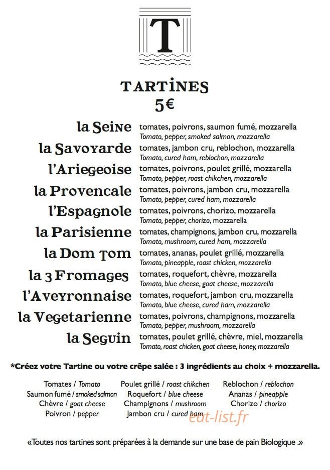 Tartines en Seine — carte page 1