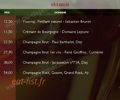 5ème Cru  — carte page 6