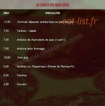 5ème Cru  — carte page 1